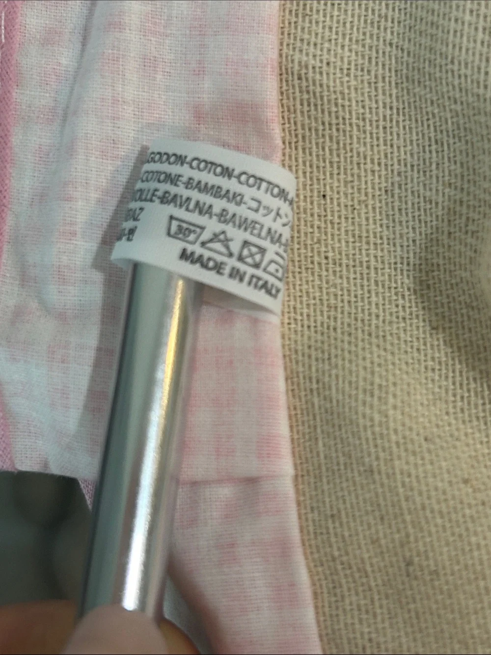 Ricami Veronica Italy Personalized “Mercedes” Top Chef Apron Pink Gingham NWOT